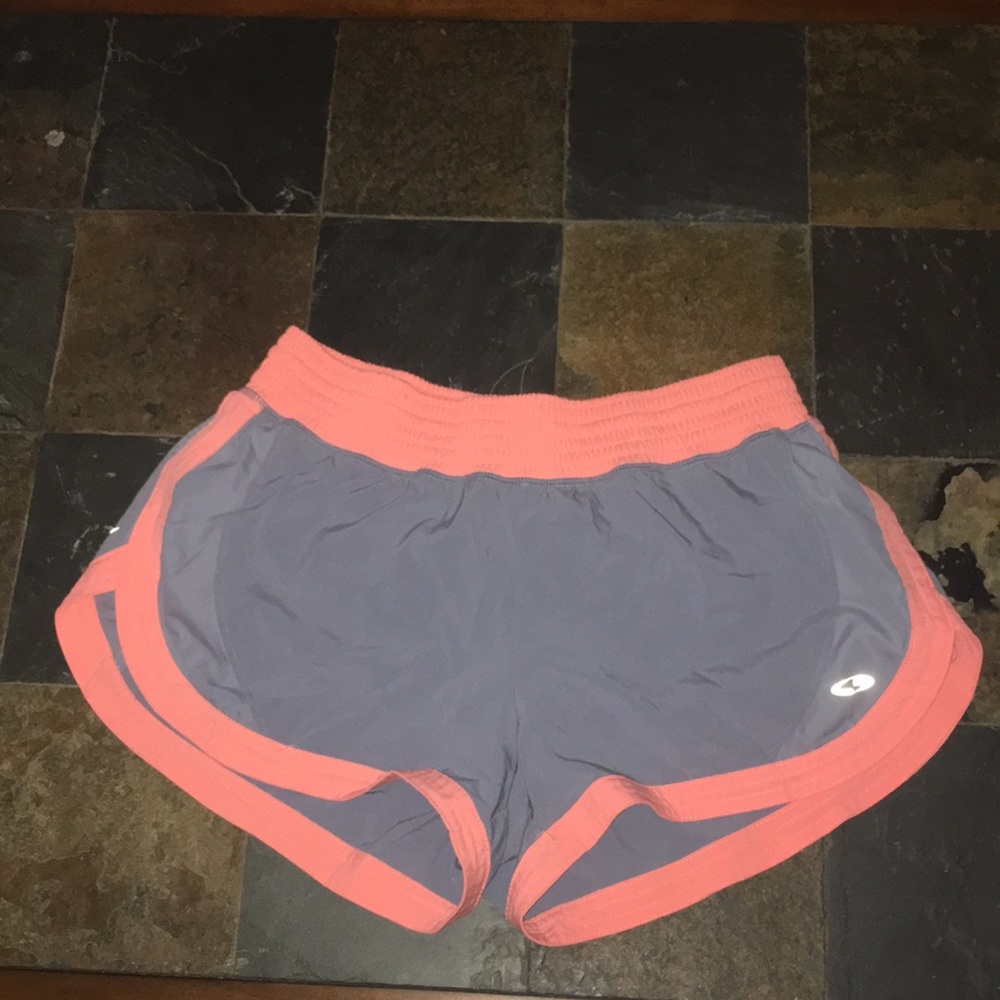 Grey & peach running shorts